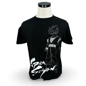 Vintage Bandai Dragon Ball Z Super Saiyan Goku Black T Shirt Men's Size M Rare